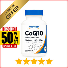 Nutricost CoQ10 100mg, 120 Capsules, Vegetarian Capsules, Non-GMO (Coenzyme Q10)