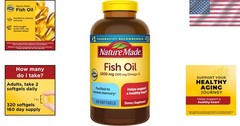 Purified Omega-3 Fish Oil 1000mg Softgels – 320 Count for Daily Heart Wellness
