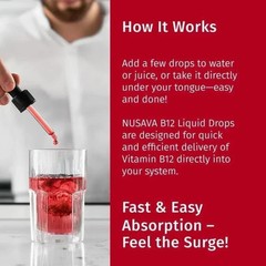 NUSAVA Vitamin B12 and B6 Liquid Drops, B12 Sublingual Vitamin B Complex,B1