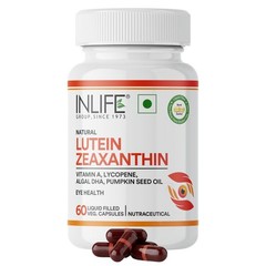 INLIFE Lutein Zeaxanthin Eye Supplement, Marigold Extract, 60 Veg Caps
