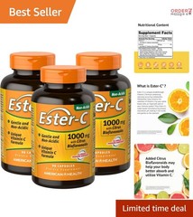 Ester-C Vitamin C 1000mg Citrus Bioflavonoids Immune Support Capsules 270 Count