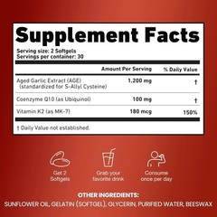 Resilia Garlic Extract 1200mg Softgels (60 Count) – Odorless Aged Garlic Extra**