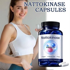 3X Nattokinase Supplement – 10800 FU 60 Capsules Per Serving Heart Circulation