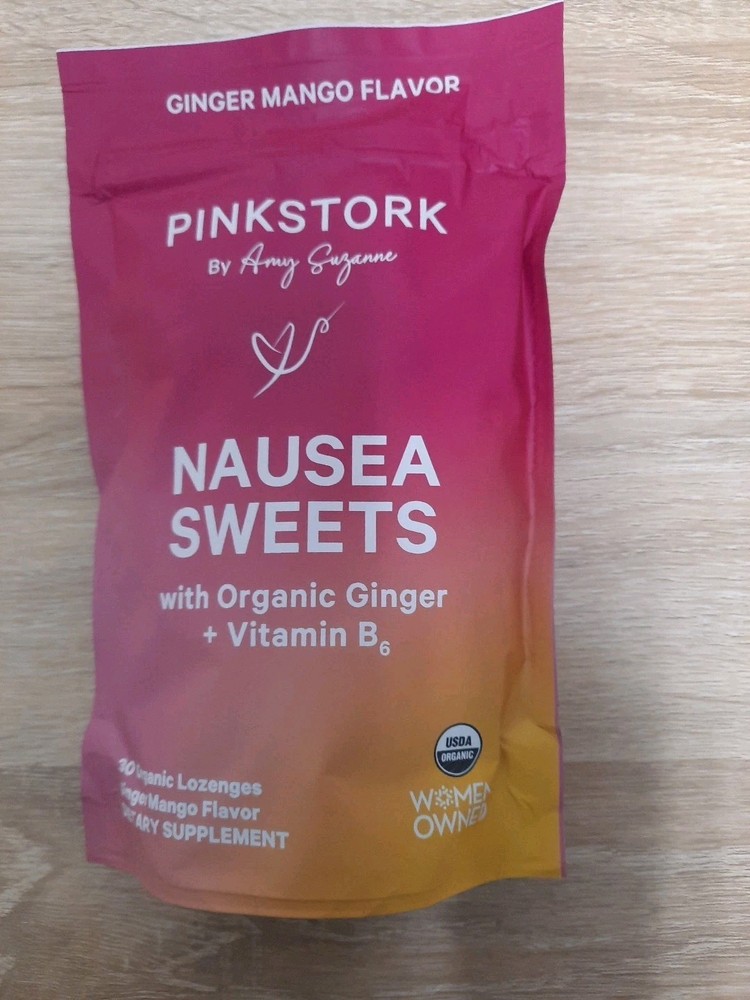 Pink Stork Ginger Mango Flavor Nausea Sweets W/Organic Ginger + Vitamin B6 (30)