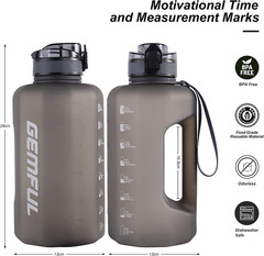 74Oz Water Bottle with Handle Half Gallon Bpa-Free Sports Jug for Gym