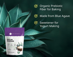 Inulin Powder Organic for Prebiotic Fiber and Gut Health. Mix Well with Coffee &