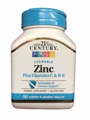 21st Century Zinc Chewable Withc & B6 – Cherry, 90 Count SEALED Exp 10/2027