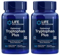 OPTIMIZED TRYPTOPHAN PLUS SLEEP STRESS 2 BOTTLE 180 Veg Caps LIFE EXTENSION