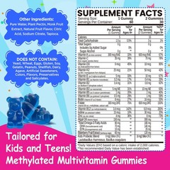 Kids Methylated Multivitamin – MTHFR, L-Methylfolate, Ages 4+, Immune Support