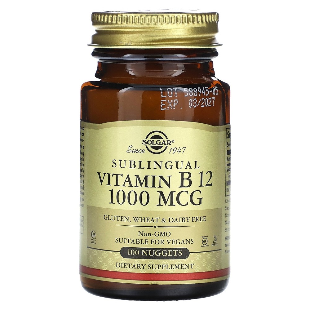Sublingual Vitamin B 12, 1,000 mcg, 100 Nuggets