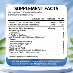 Daitea NAC + Glutathione Supplement , Supports Liver & Skin Health,120 Capsules