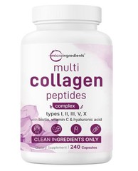Micro Ingredients Multi Collagen Pills for Women & Men, 240 Capsules—