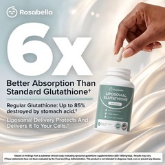 Rosabella Liposomal Glutathione 500mg Capsules Skin Immune Detox 60 Pills