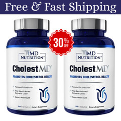 2 Pk 1MD CholestMD Promotes Cholesterol Health New Sealed 60 Capsules – USA