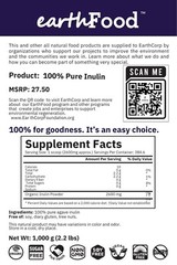 100% PURE INULIN POWDER by EarthFood. 1 KG (2.2 lbs). Full COA, bulk options