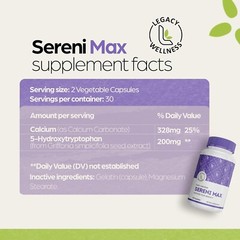 03/27 LegacyNutra SERINI-MAX – 5-HTP Mood Support Supplement + Calcium – Support