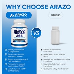 Arazo Nutrition Blood Sugar 365 Supplement – Supports Healthy Energy Levels -…