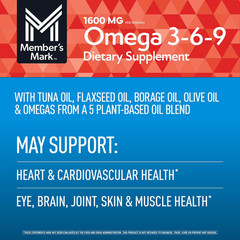 Member’s Mark Omega 3-6-9 with Sustainably Sourced Tuna Oil Softgels, 300 ct.