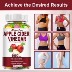 Apple Cider Vinegar Gummies 60ct Weight Loss Appetite Suppressant Detox Cleanse