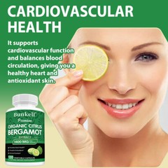 Bergamot Vegetarian Capsules 1400 mg, Balances Blood Circulation, Antioxidant