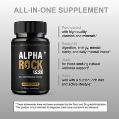 (2 Pack) Alpha Rock Pro Pills, Alpha Rock Performance Supplement (120 Capsules)