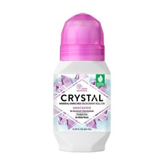 CRYSTAL Mineral Deodorant Roll-On Unscented Body 1 Pack (2.25 Fl Oz), WHITE