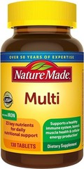 Nature Made Multivitamin Tablets with Iron, 130 Tablets for Daily Support