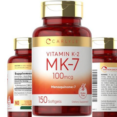 Vitamin K2 MK7 100 mcg | 150 Softgels | Non-GMO, Gluten Free Supplement