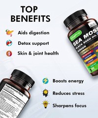 VitaPro Organic Sea Moss Capsules for Immune Support, 60 Count