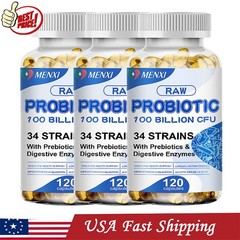 3 x Digestive Enzymes Prebiotic & Probiotics Gas, Constipation & Bloating Relief