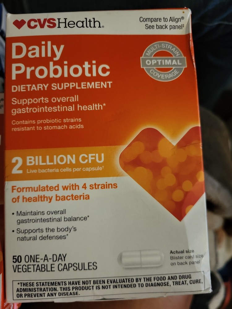 CVS Probiotic Daily Wellness Supplement 50 Capsules New Exp.04/27