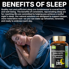 5-HTP, Ashwagandha, GABA+12 Ingredients for Sleep Aid, Relaxation & Rejuvenation