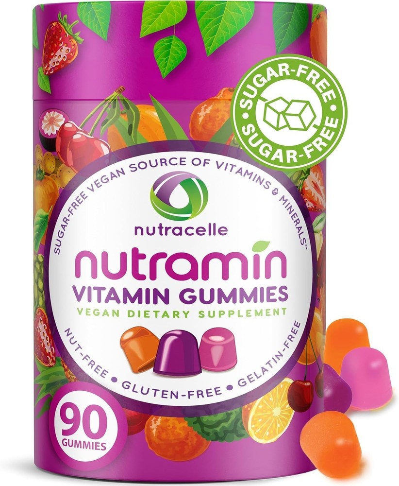 Vegan Keto Multivitamin Gummies Sugar-Free 90 Count Vitamin C D Zinc Biotin A