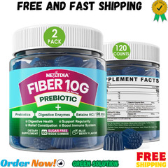 Fiber Gummies for Adults Sugar Free 10g Prebiotic Fiber Supplement with Diges…
