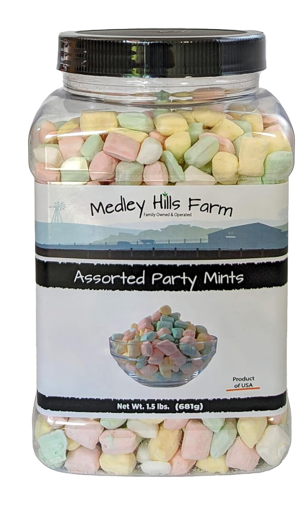 Assorted Party Mints By in Reusable Container 1.5 lbs. – Great wedding mints fo