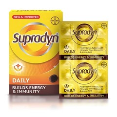 Supradyn Daily Multivitamin 30 Tablets for Unisex | Daily Immunity and 2X Energy