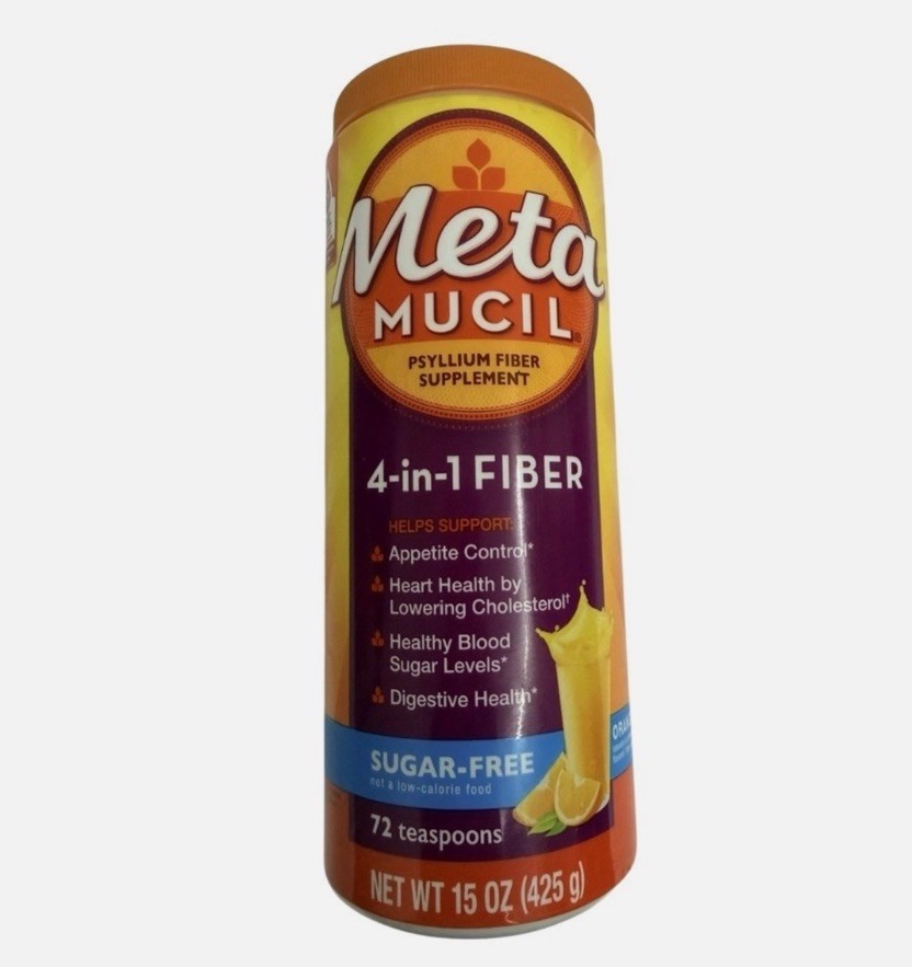 Metamucil Psyllium Fiber Supplement Powder Orange Smooth 15 oz Sealed BB 4/2028