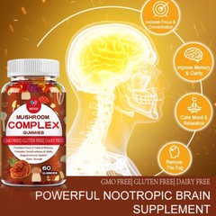 10x Mushroom Complex Supplement, Lions Mane, Reishi, Shiitake, Immune Capsule