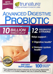 trunature ADVANCED DIGESTIVE PROBIOTIC (10 Billion cells) 100 Caps EXP 08/2025