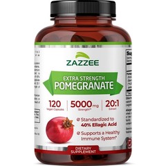 Zazzee Extra Strength Pomegranate 20:1 Extract, 40% 120 Count (Pack of 1)