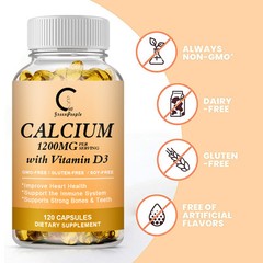 Calcium with Vitamin D3 1200mg & 1000IU -Bone Health Supplement,120 Capsules
