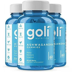 3 Pcs Goli Nutrition Ashwagandha Gummies 60 Count