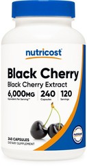 Nutricost Black Cherry Extract (6,000mg Equivalent) 240 Capsules – Vegan
