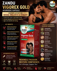 Zandu Vigorex Gold 20 Capsules Ayurvedic Energy Stamina Stress Support