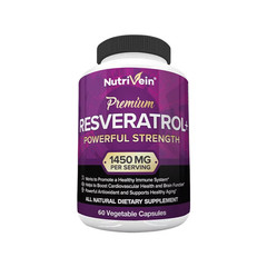 Nutrivein Premium Resveratrol 1450 Mg, 120 Capsules, Antioxidant, Supports a Hea