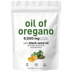 Support 1PCS 2 in 1 Oil of Oregano & Black Seed Softgels Count Carvacrol,Immune