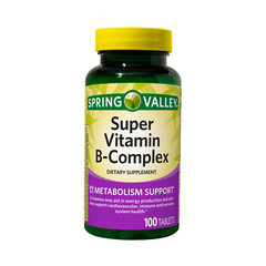 Spring Valley Super B-Complex Tablets, 100 Count