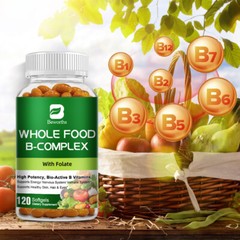Vitamin B Complex 120 Capsules B1,B2,B3,B5,B6,B7,B9,B12, Immune Support Pills