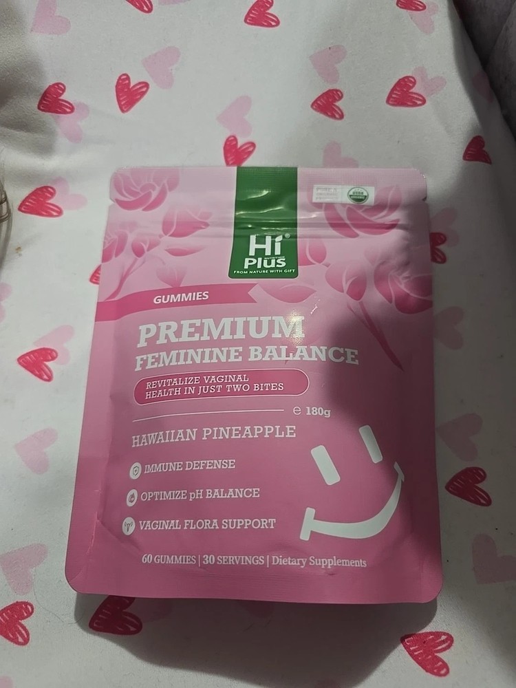 HiPlus Premium Feminine Balance Gummies For Vaginal Health 60 gummies