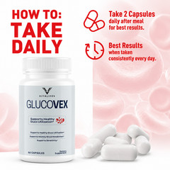 (1 Pack) Glucovex Advanced Blood Support Max Supplement Gluco Vex 60 Capsule